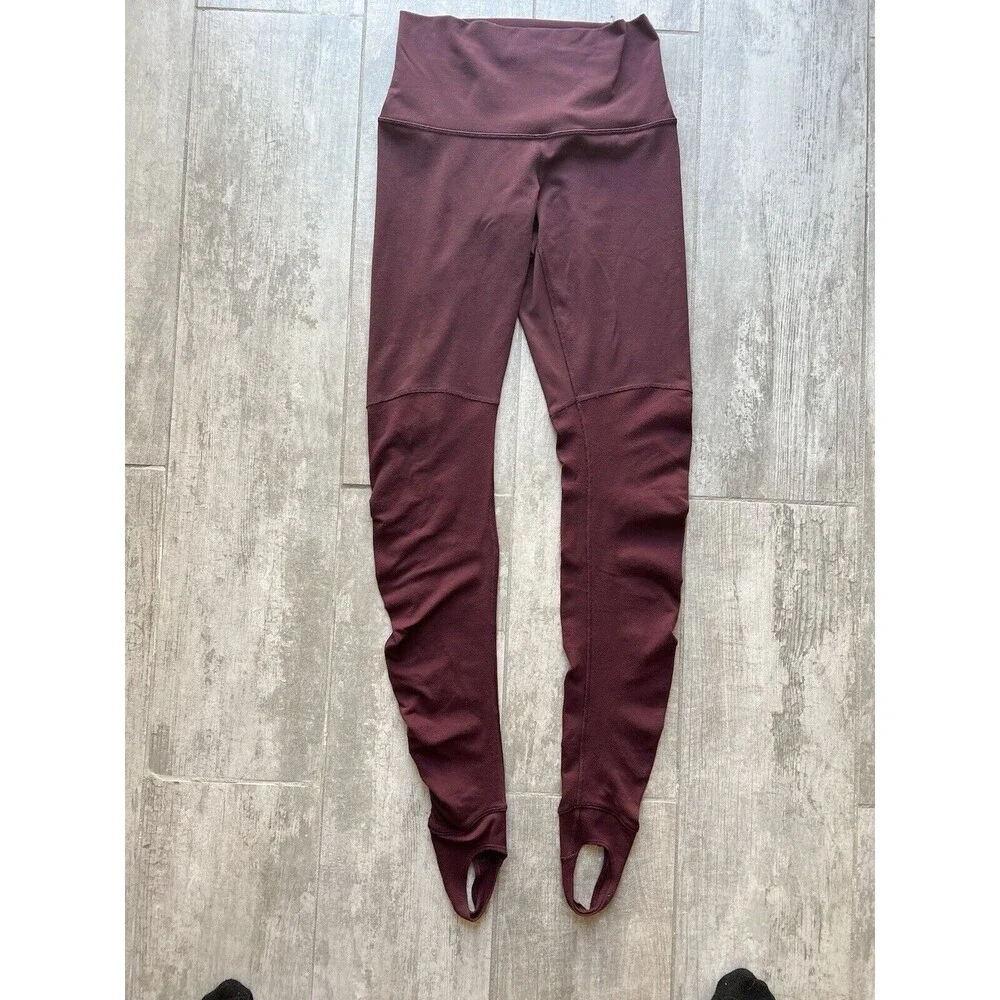 LULULEMON Wunder Under Pant Stirrup Bordeaux Drama High Rise RARE Legging 6
